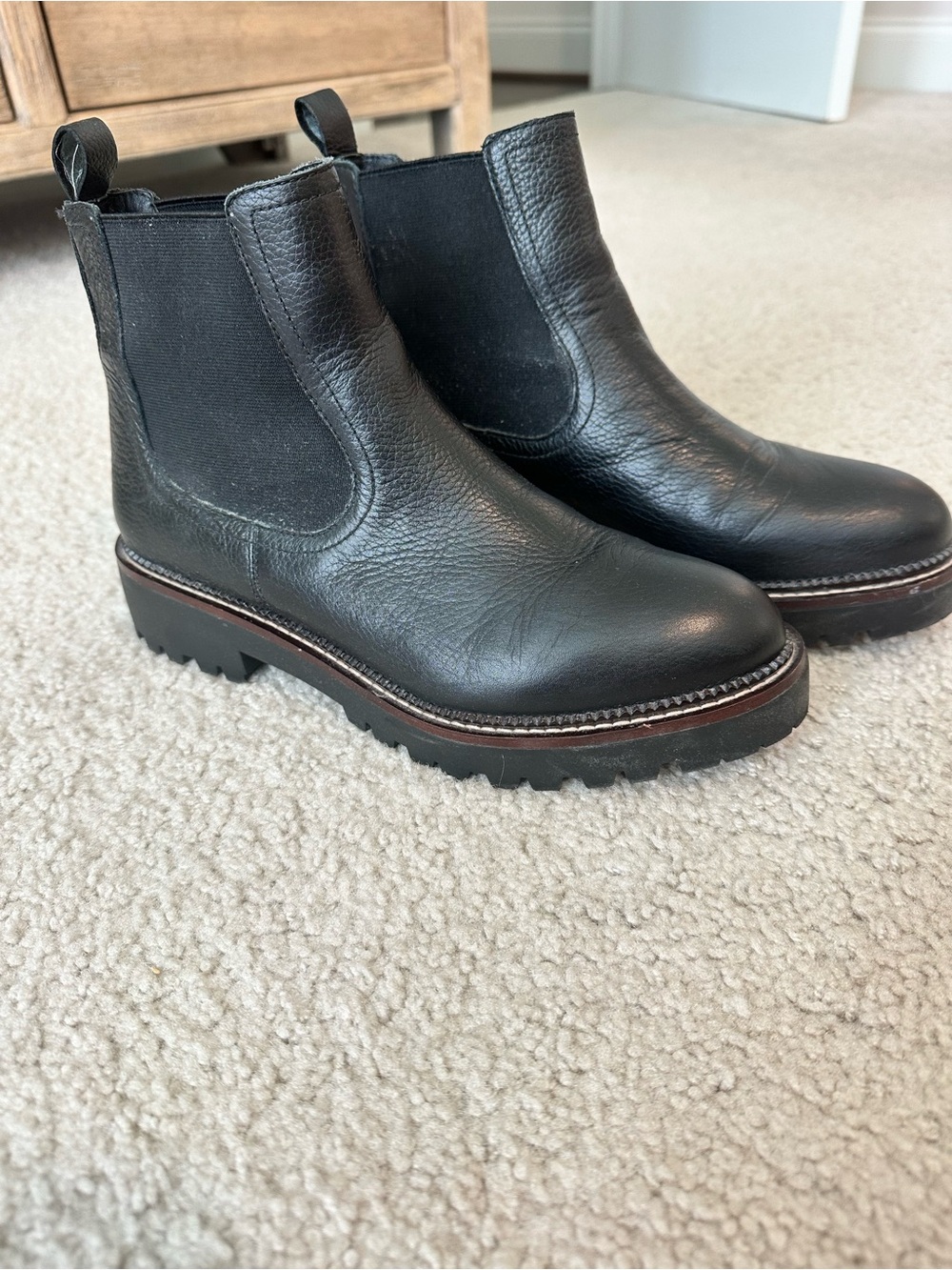 Caslon Black Leather Chelsea Ankle Boots